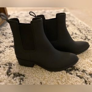 Jeffrey Campbell Black Chelsea Rain Boots Size 6